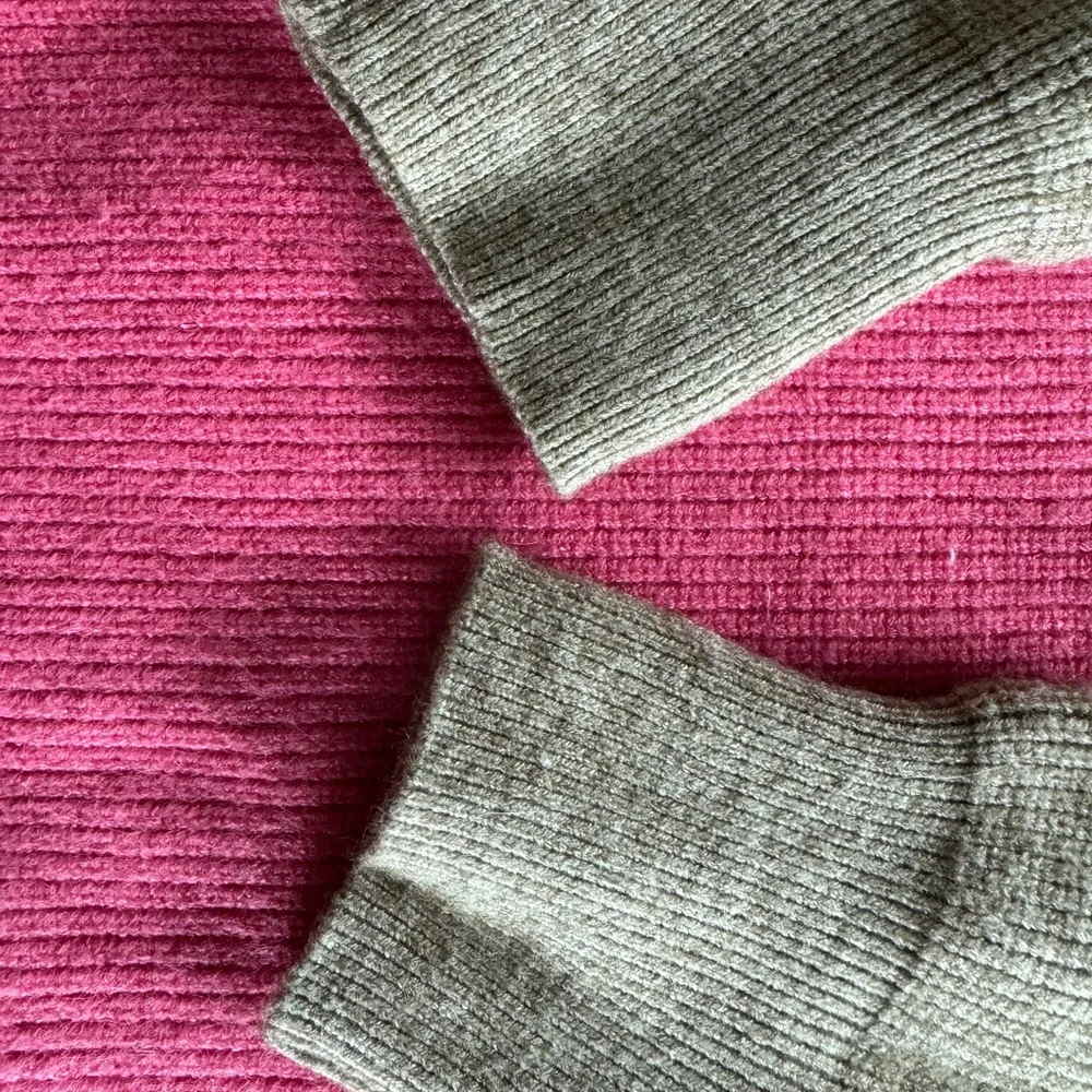Free People : pink and brown over sized sweater : Small - Picture 4 of 6